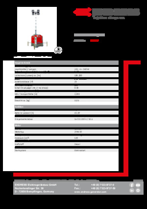 Világítóárbocok Endress EFA 810 S4 240 Hybrid
