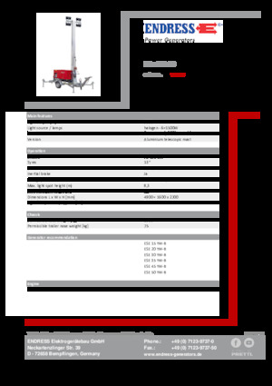 Világítóárbocok Endress EFA 830 S6 