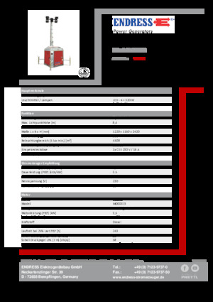 Világítóárbocok Endress EFA 840 S4 320