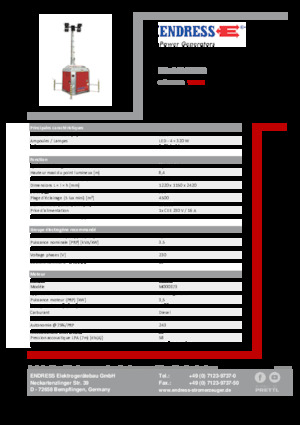 Világítóárbocok Endress EFA 840 S4 320