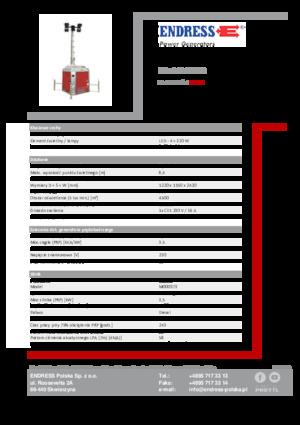 Világítóárbocok Endress EFA 840 S4 320