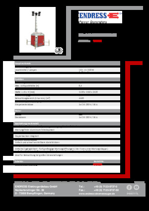 Világítóárbocok Endress EFA 840 S4 320 PLUG-IN 