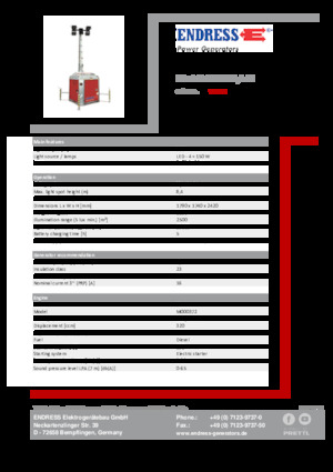 Világítóárbocok Endress EFA 840 S4 320 PLUG-IN 