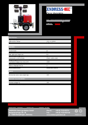 Világítóárbocok Endress EFA 850 S4 150 Hybrid ST 