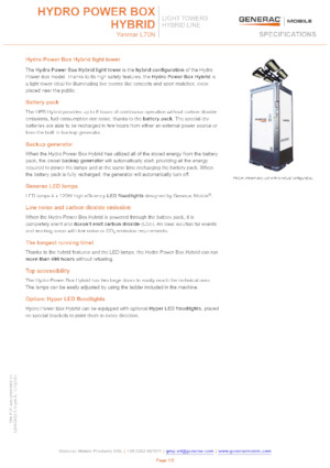 Világítóárbocok Generac Mobile Hydro Power Box Hybrid