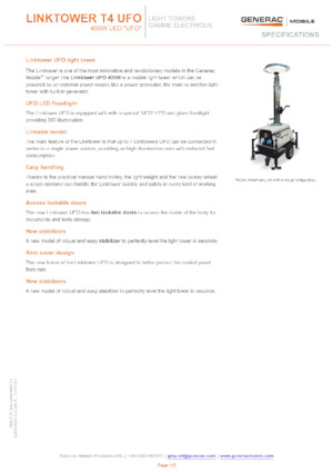 Világítóárbocok Generac Mobile Linktower T4 UFO