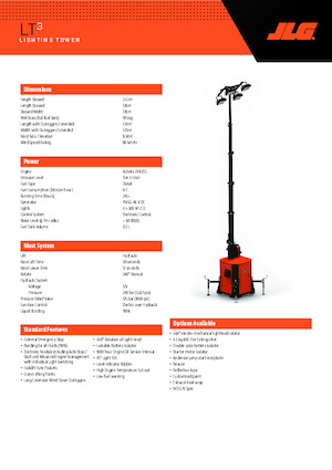 Világítóárbocok JLG LT3