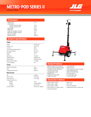 Világítóárbocok JLG Metro-POD