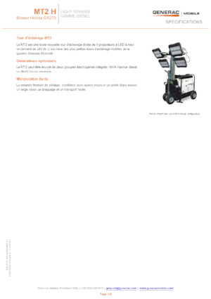 Világítóárbocok Generac Mobile MT 2 Y