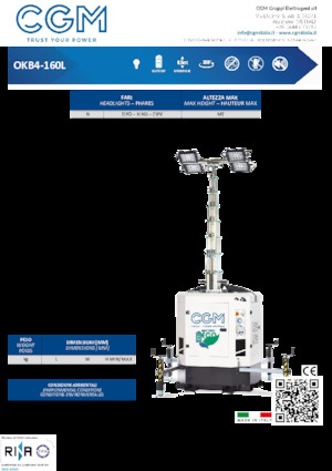 Világítóárbocok CGM OKB4-160L