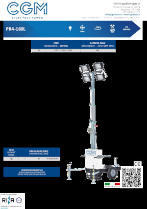 Világítóárbocok CGM PR4-160L CX5000