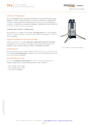 Világítóárbocok Generac Mobile TF 4
