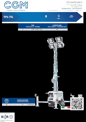 Világítóárbocok CGM TP6-75L