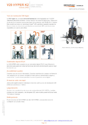 Világítóárbocok Generac Mobile V 20 Hyper K2