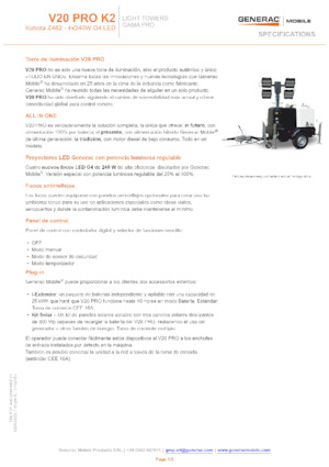Világítóárbocok Generac Mobile V 20 Pro