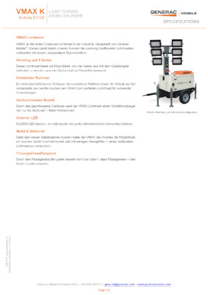 Világítóárbocok Generac Mobile VMAX