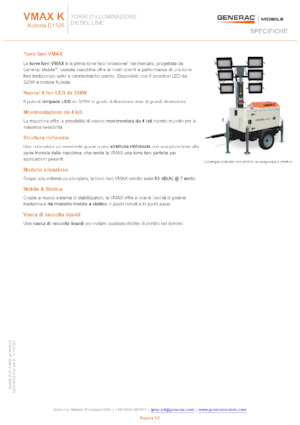 Világítóárbocok Generac Mobile VMAX