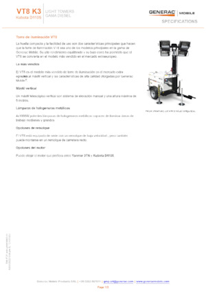 Világítóárbocok Generac Mobile VT 8 K3