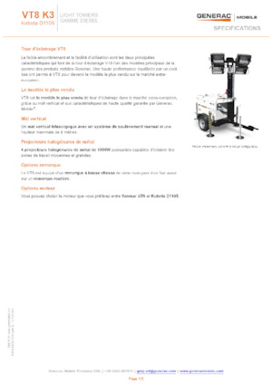 Világítóárbocok Generac Mobile VT 8 K3