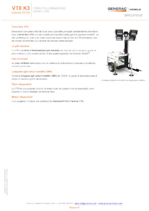 Világítóárbocok Generac Mobile VT 8 K3