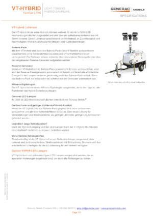 Világítóárbocok Generac Mobile VT-Hybrid