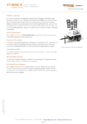 Világítóárbocok Generac Mobile VT-MINE K
