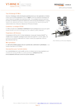 Világítóárbocok Generac Mobile VT-MINE K
