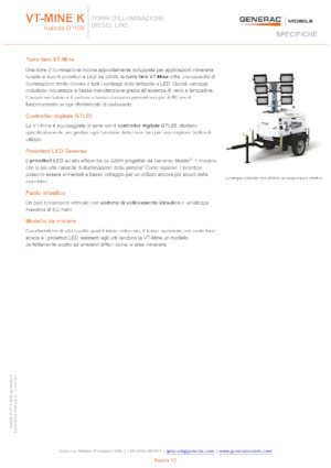 Világítóárbocok Generac Mobile VT-MINE K