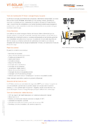 Világítóárbocok Generac Mobile VT-Solar