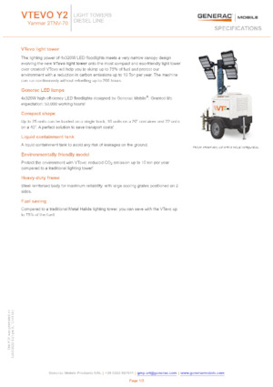 Világítóárbocok Generac Mobile VTevo Y2