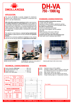Rakodóplatformok Dhollandia DH-VA