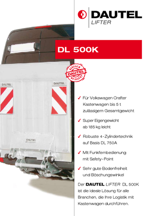 Rakodóplatformok DAUTEL DL 500 K/ 750 K