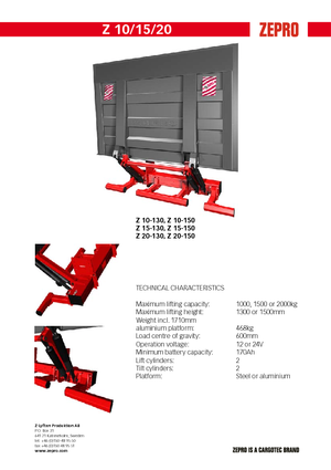 Rakodóplatformok ZEPRO Z 15-150