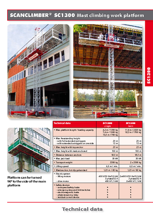 Mászógépes munkaállványok Scanclimber SC 1300 D