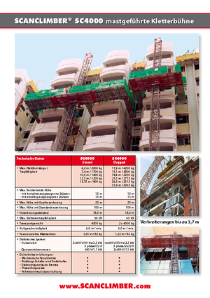 Mászógépes munkaállványok Scanclimber SC 4000 D
