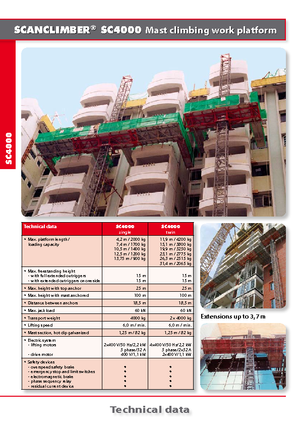 Mászógépes munkaállványok Scanclimber SC 4000 D