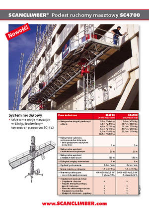 Mászógépes munkaállványok Scanclimber SC 4700 E