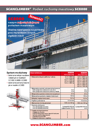 Mászógépes munkaállványok Scanclimber SC 8000 E