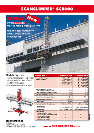 Mászógépes munkaállványok Scanclimber SC 8000 D