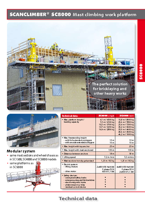Mászógépes munkaállványok Scanclimber SC 8000 E