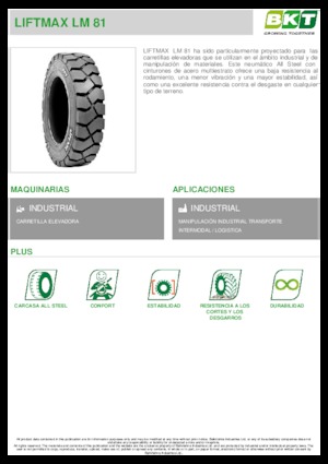 Anyagmozgató gép abroncsok BKT LIFTMAX LM 81 6.00 R 9
