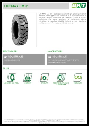 Anyagmozgató gép abroncsok BKT LIFTMAX LM 81 6.00 R 9