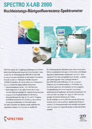 Fémanalizátorok Spectro Spectro X-LAB 2000