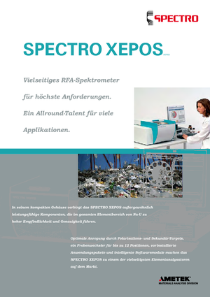 Fémanalizátorok Spectro SPECTRO XEPOS
