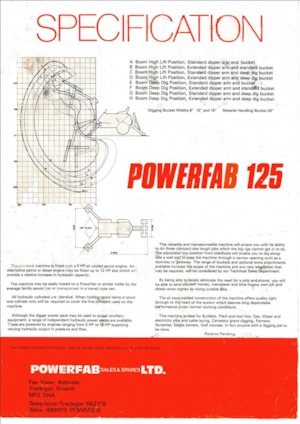 Minikotrók Powerfab 125 WT*