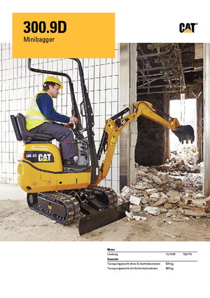 Minikotrók Caterpillar 300.9D