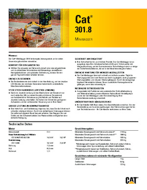 Minikotrók Caterpillar 301.8