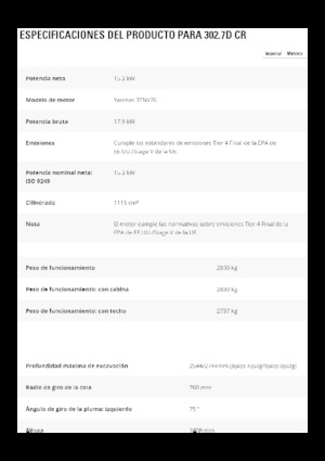 Minikotrók Caterpillar 302.7D CR