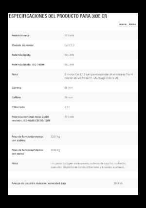 Minikotrók Caterpillar 303E CR