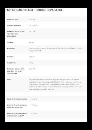 Minikotrók Caterpillar 304